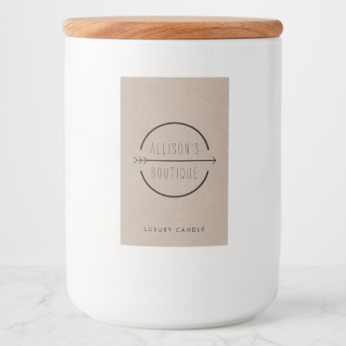 Hip and Rustic Arrow Logo Kraft Candle Food Label