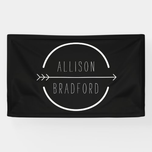 Hip and Rustic Arrow Logo on Black Banner