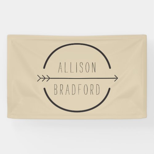 Hip and Rustic Arrow Logo on Tan  Banner