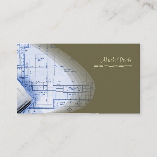 Customizable Hip Architect business cards, laurel green