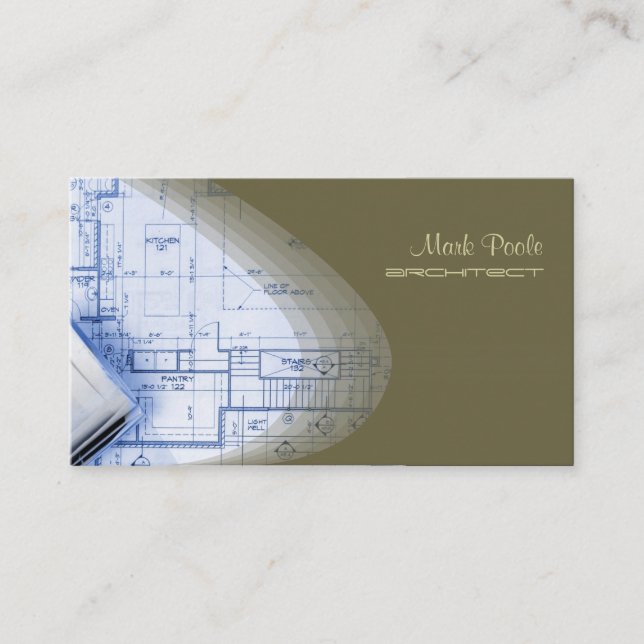 Hip Architect business cards, laurel green Business Card (Front)