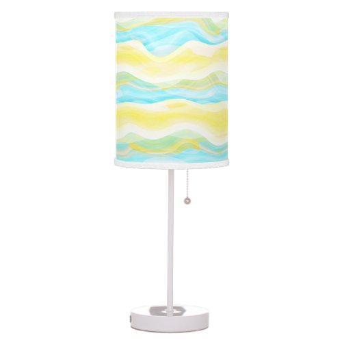 Hip Artistic Abstract Retro Cool Wave Art Pattern Table Lamp