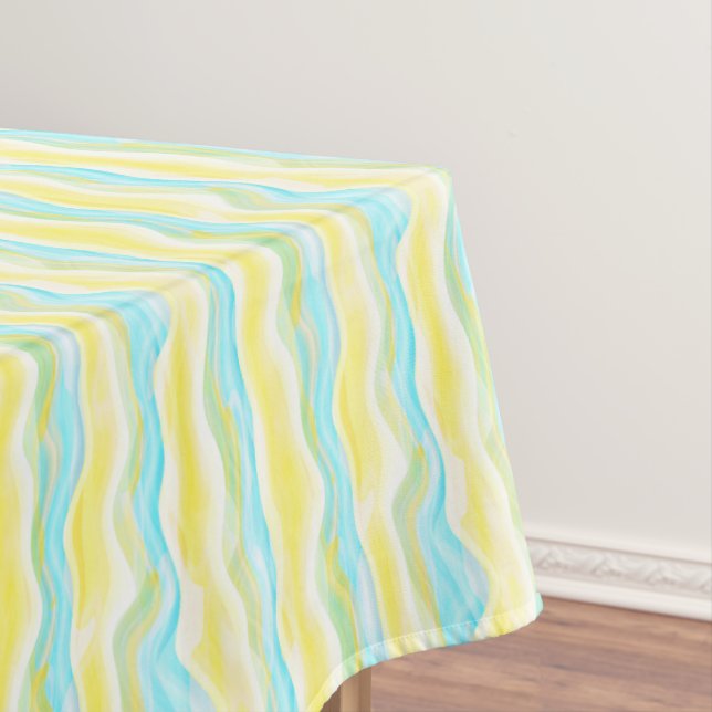 Hip Artistic Abstract Retro Cool Wave Art Pattern Tablecloth (In Situ)