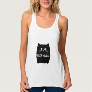 HIP BLACK CAT   CATS lover design  Tank Top