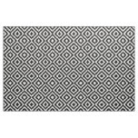 Hip Black White Ikat Diamond Square Mosaic Pattern Fabric