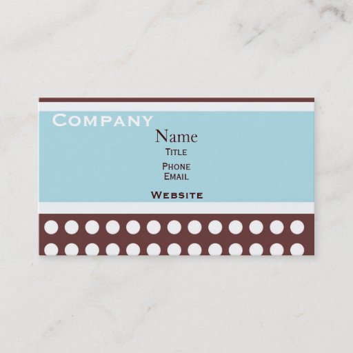 Customizable Hip Blue and Brown Retro Business Card