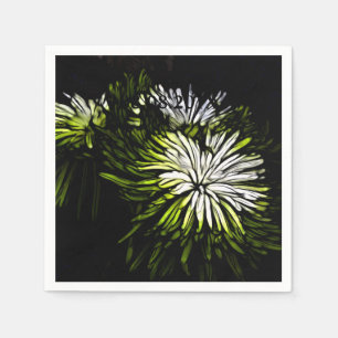 Hip bohemian green Chrysanthemum wedding Napkins