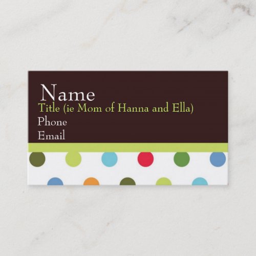 Hip Chick Mommy Card Business Card Templates