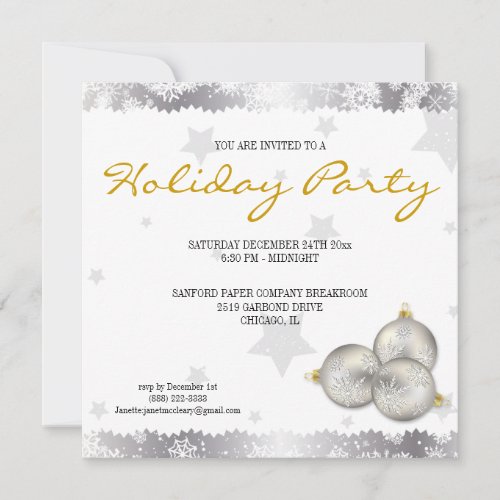 Hip Christmas Holiday Party Snowflake Invitations