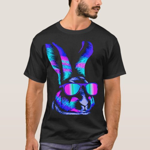 Hip Colorful Easter Bunny with Sunglasses T_Shirt