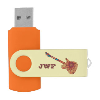 Hip Colorful Fractal Electric Guitar with Monogram Flash Drive
