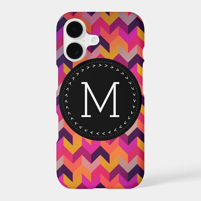Hip Colorful Geometric Pattern Customized Monogram Iphone Case (Back)