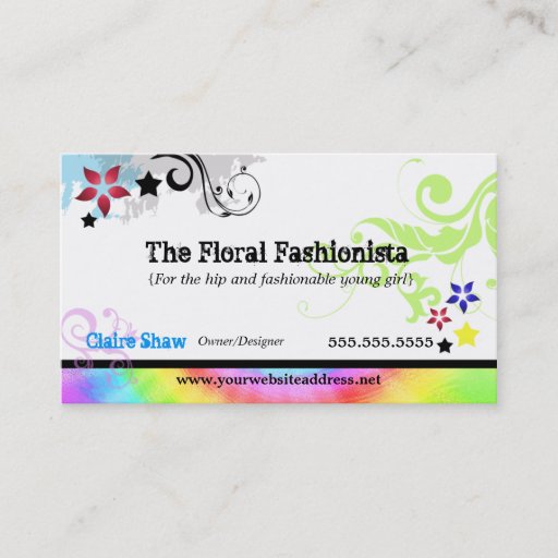 Customizable Hip Colorful 'N Groovy Profile Card Business Cards