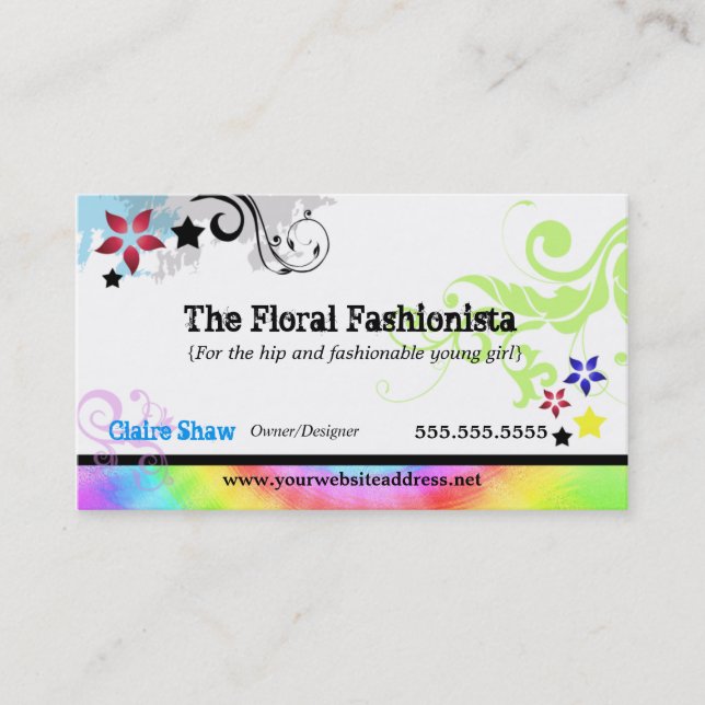 Hip Colorful 'N Groovy Profile Card (Front)