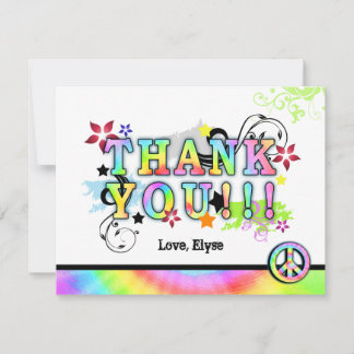 Hip Colorful 'N Groovy Thank You Note Card
