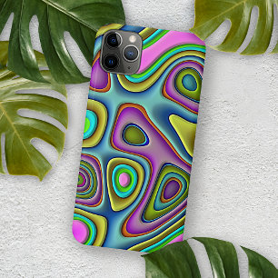 Hip Colorful Retro Chic 3D Liquid Art Pattern iPhone 12 Case