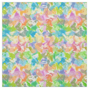 Hip Colorful Vibrant Summer Paint Splatter Pattern Fabric