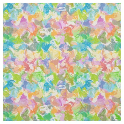 Hip Colorful Vibrant Summer Paint Splatter Pattern Fabric