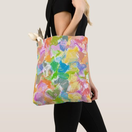 Hip Colorful Vibrant Summer Paint Splatter Pattern Tote Bag
