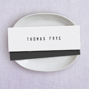 Hip Cool and Edgy, Simple White Minimalist Mini Business Card
