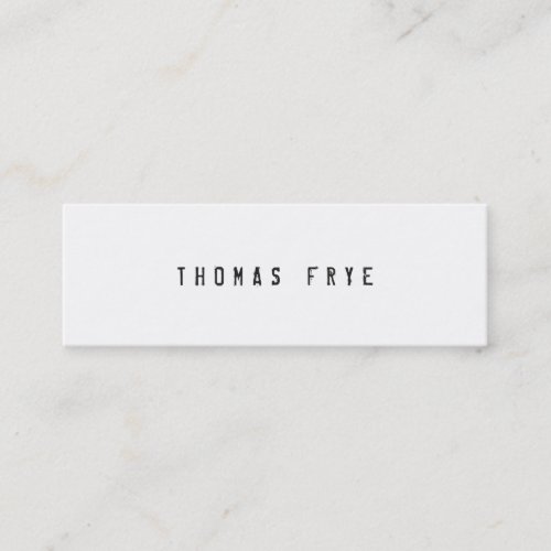Hip Cool and Edgy Simple White Minimalist Mini Business Card