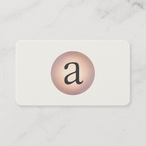 Hip Cool and Modern, Simple Copper Circle Monogram Business Cards