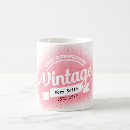 hip custom vintage birthday aged to perfection coffee mug