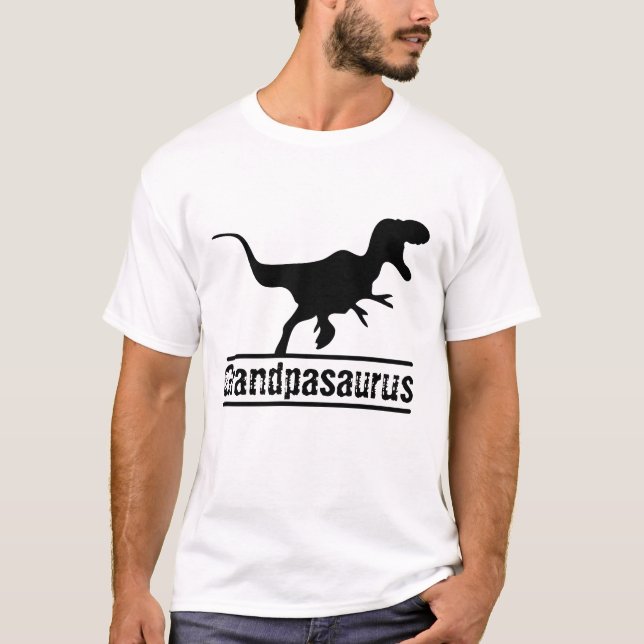 hip customizable grandpasaurus Family Dinosaur T-Shirt (Front)