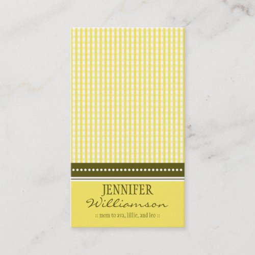 Hip Customized Gingham Mommy Calling Cards :: 05 Business Card Templates