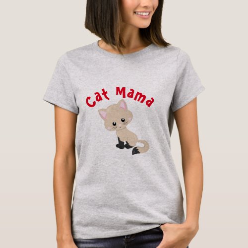 hip cute cat mama design graphic T_Shirt