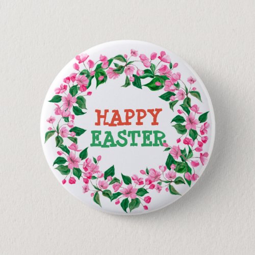 Hip Cute design kids floral floral Easter Button