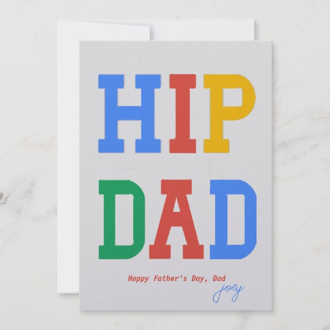 Hip Dad,  Personalized Father's Day Card For Dad (Front)