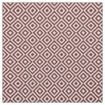 Hip Dark Red Ikat Diamond Squares Mosaic Pattern Fabric