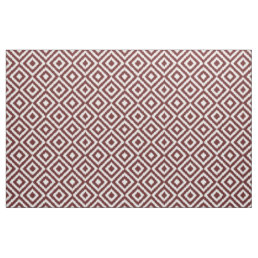 Hip Dark Red Ikat Diamond Squares Mosaic Pattern Fabric