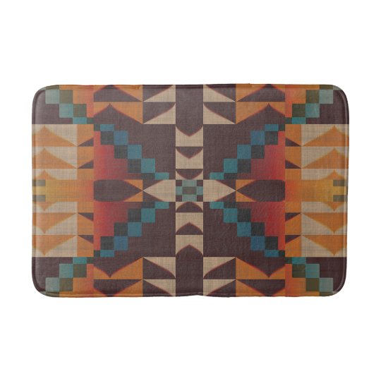 Hip Dark Teal Blue Red Brown Orange Art Pattern Bathroom Mat Zazzle Com Shop for teal bathroom rugs at walmart.com. zazzle