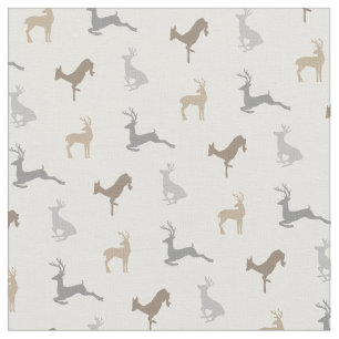 Hip Deer Pattern in Neutral Browns Fabric