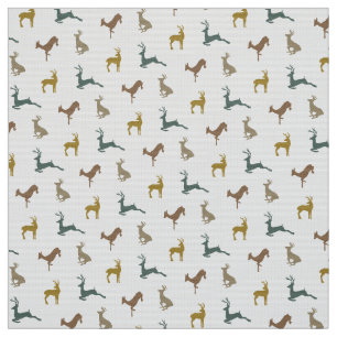 Hip Deer Pattern in Rustic Fall Colors Fabric