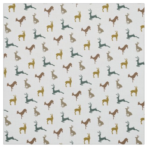 Hip Deer Pattern in Rustic Fall Colors Fabric