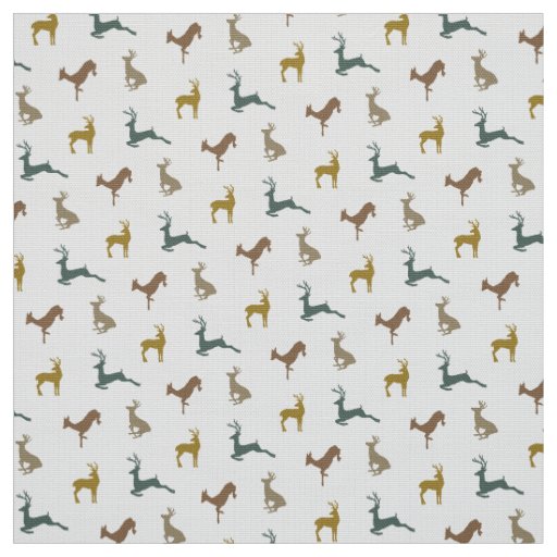 Hip Deer Pattern in Rustic Fall Colors Fabric
