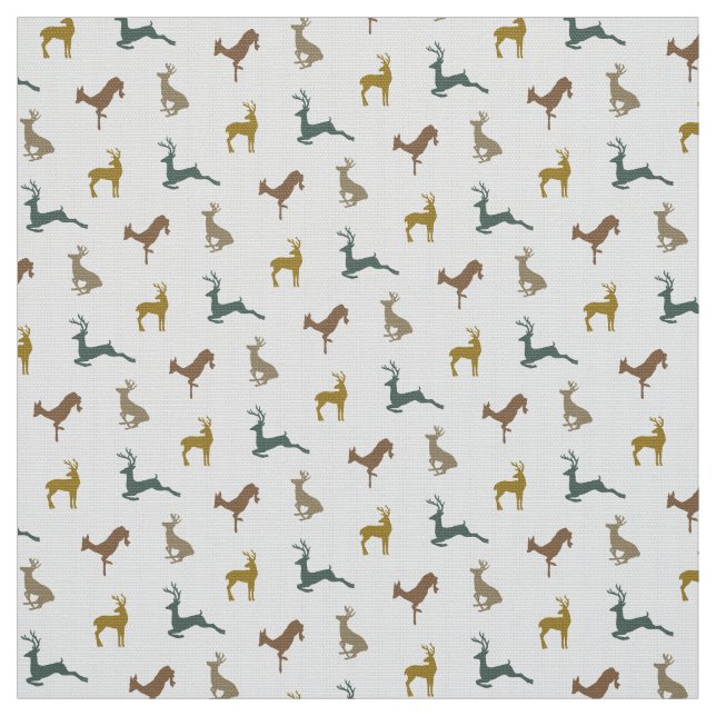 Hip Deer Pattern in Rustic Fall Colors Fabric (Swatch)