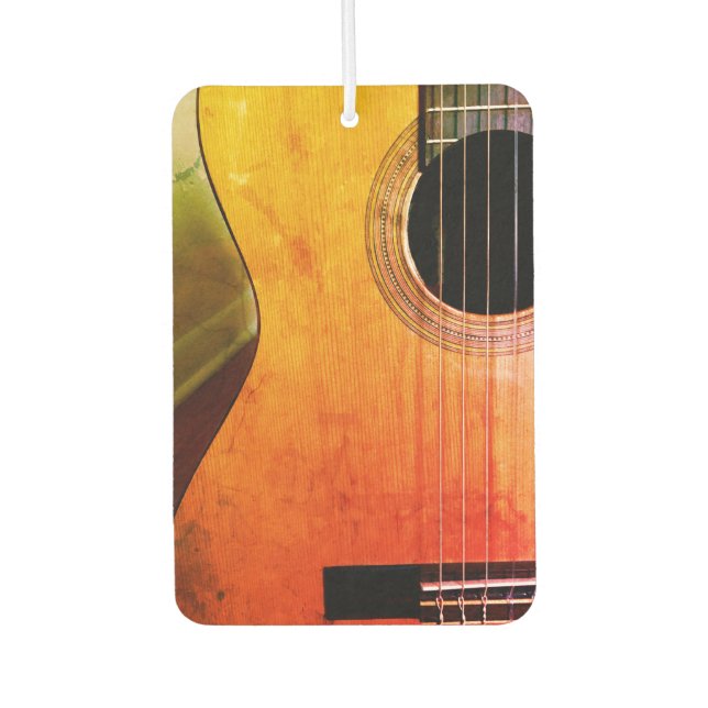 Hip Distressed Musical Acoustic Guitar Air Freshener (Front)