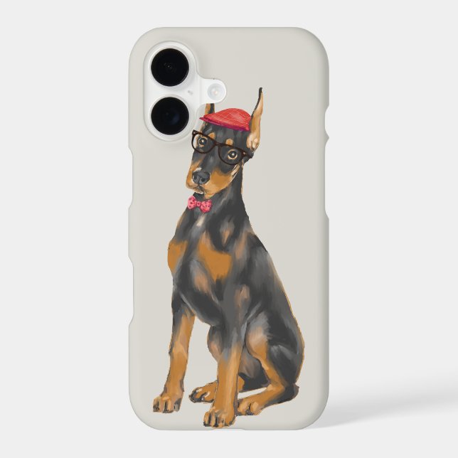 Hip Doberman (Background Color Editable) Iphone Case (Back)