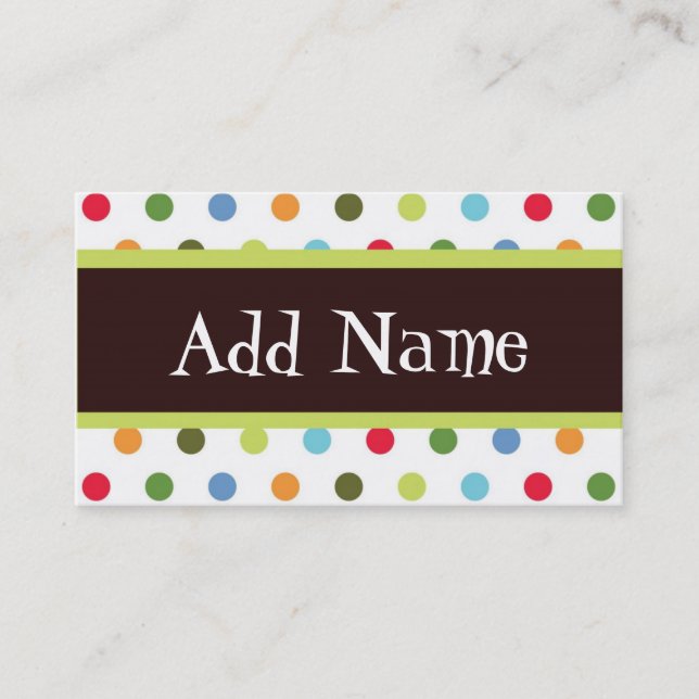 Hip dots customizable girls calling card (Front)
