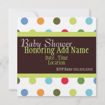 Hip Dots Unisex Baby Shower Invitation by jgh96sbc at Zazzle