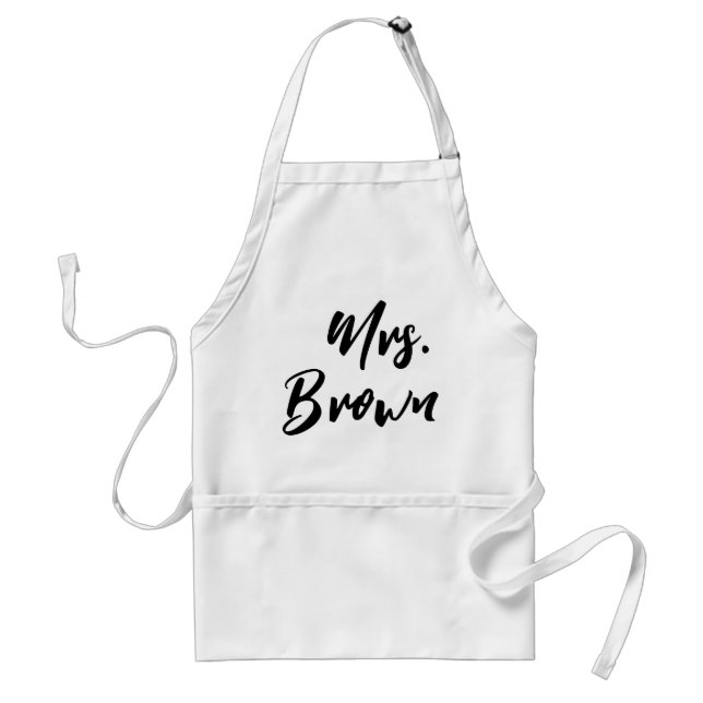Hip Elegant Couple Personalized Mrs. Pocket Aprons (Front)