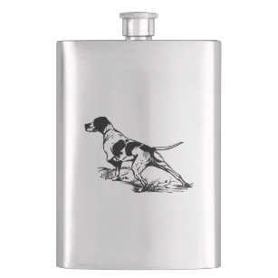 Hip flask hunting dog / Flachmann with hunting dog