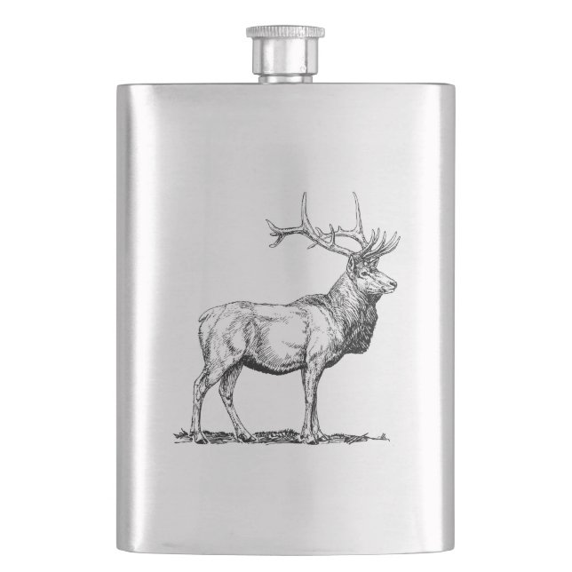 Hip flask with Deer / Flachmann with deer (Front)