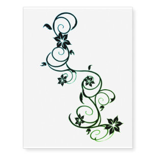 hip flowers temporary tattoo