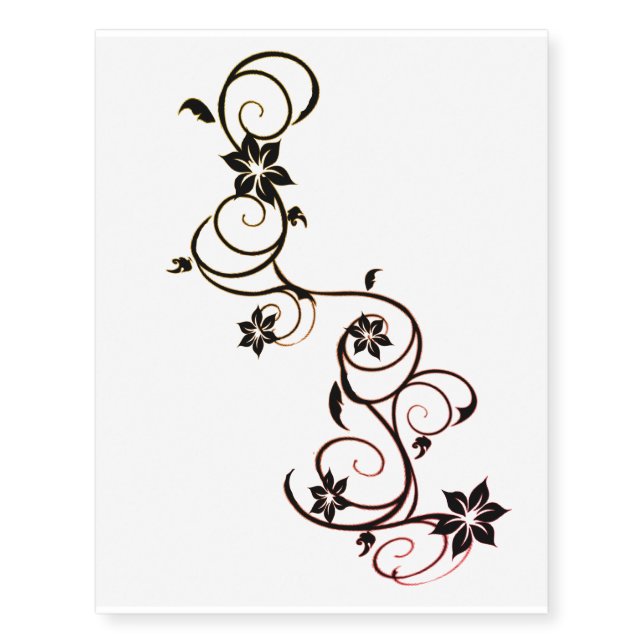 hip flowers temporary tattoo (Front)