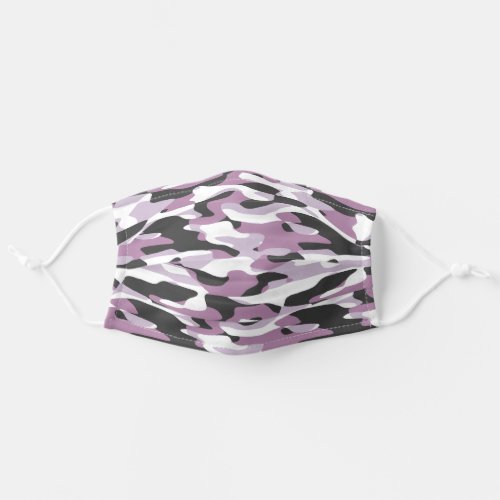 Hip Fun Violet Pink Purple Gray White Camo Pattern Adult Cloth Face Mask